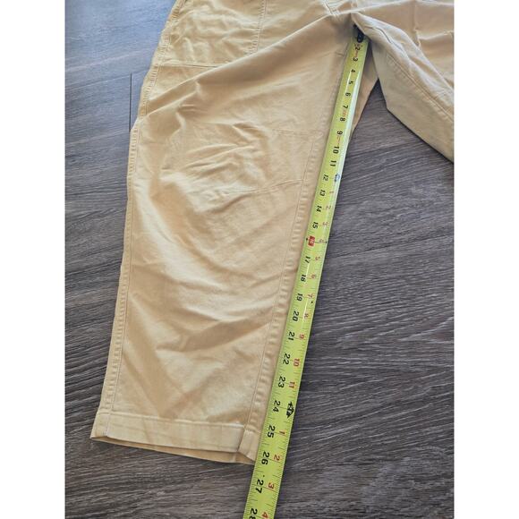 Old Navy 2X Yellow Pull-On Pants Comfort Waistband Utility Cropped Cotton Curvy - Picture 5 of 9